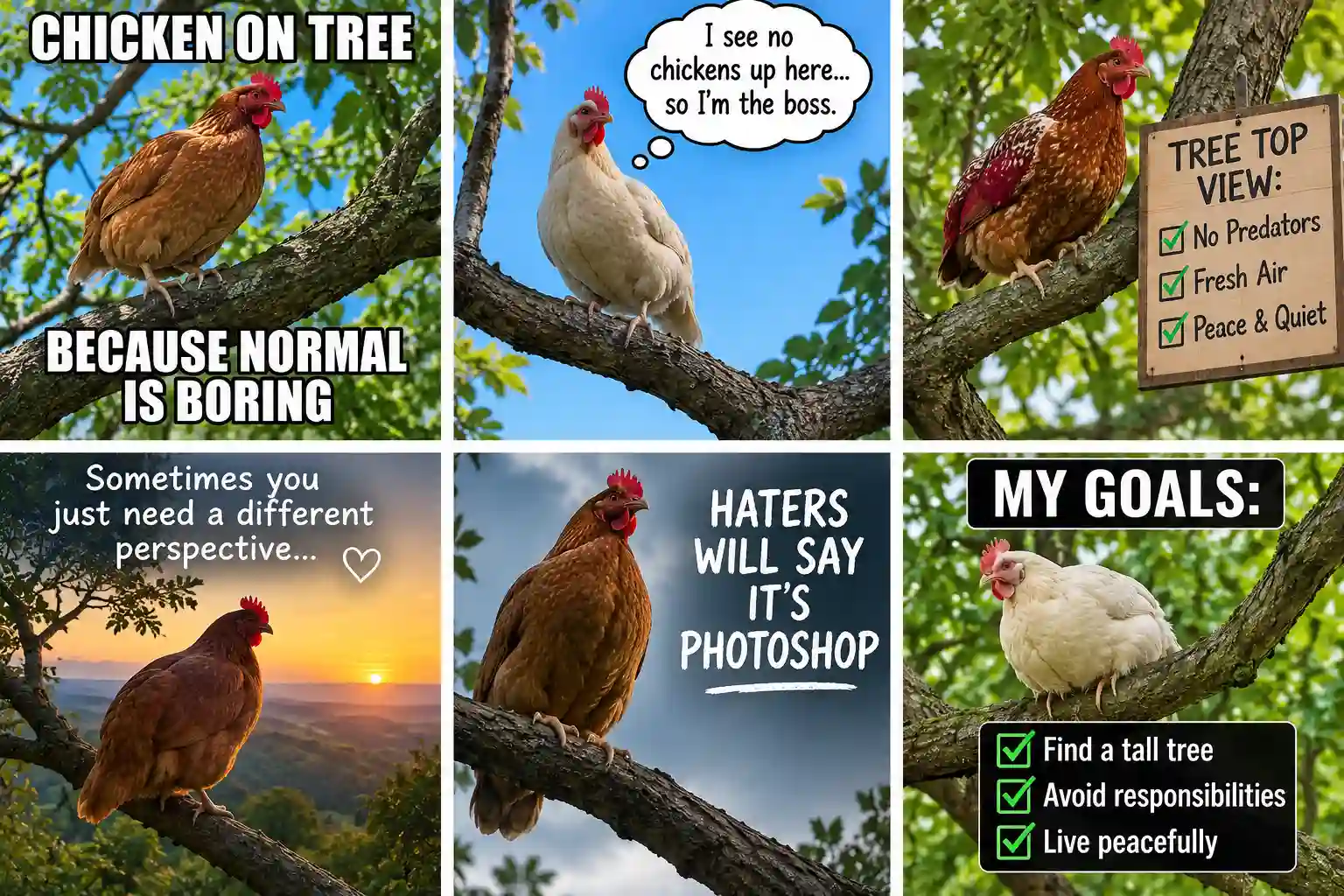 Chicken on Tree Meme